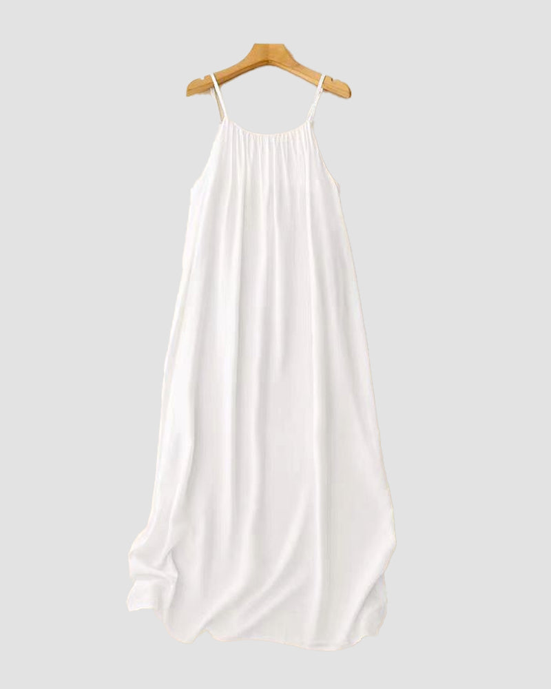 Women's Solid Color Backless Cami Dress