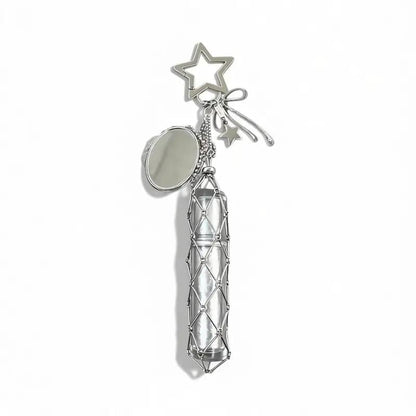 🔥LAST DAY 50% OFF💄Lipstick Holder Keychain with Mirror & Bling Charms