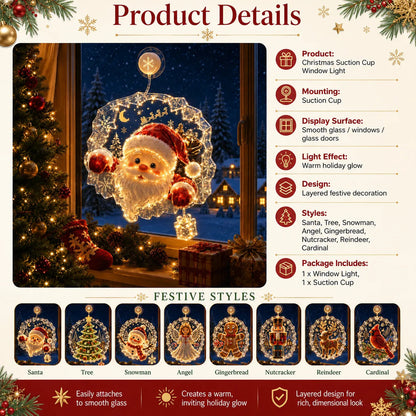 🏅 2026 Best Seller ✨🎄Lighted Christmas Window Decoration with Suction Cup | Warm LED Window Light with Double-Layer Design & Multiple Festive Styles ✨