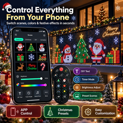🎄 Smart LED Curtain Lights | App-Controlled Animated Christmas Wall Display ✨