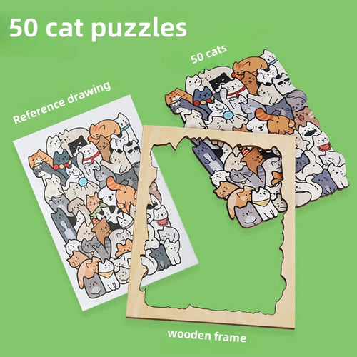 🔥Last 4 hours Sale: Save 50% -🐱Animal Wooden Puzzle