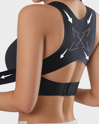 Front Closure Cross-Back Wireless Posture Bra