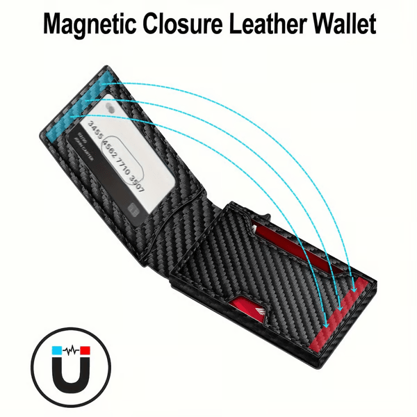 💼🔒Premium Aluminum RFID Blocking Minimalist Wallet for Men - Pop-Up Card Access, Money Clip & ID Window