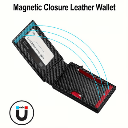 💼🔒Premium Aluminum RFID Blocking Minimalist Wallet for Men - Pop-Up Card Access, Money Clip & ID Window