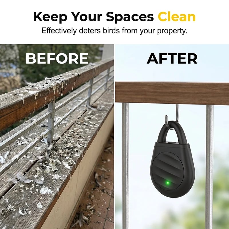 🔥Limited time offer！🐦No more trouble from birds, beasts and locusts！Portable Ultrasonic Bird Repellent Keychain
