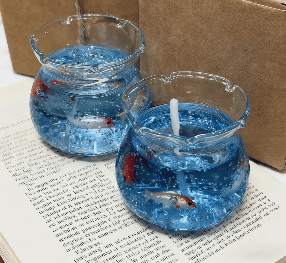 🔥Last Day 49% OFF - 🐟🕯️Mini Bubble Fish Tank Candle: Handmade Gel Wax Candle
