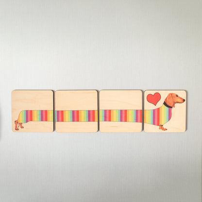 Dachshund Wood Coaster Set