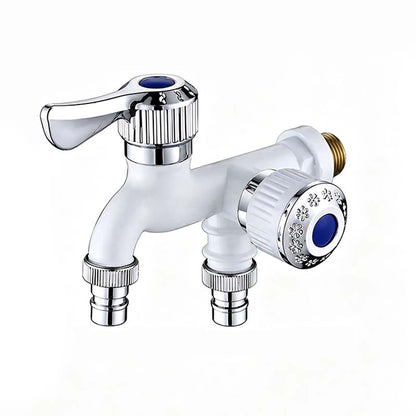 Dual Outlet Washing Machine Plastic Faucet, 1 In 2 Out Water Plastic Tap