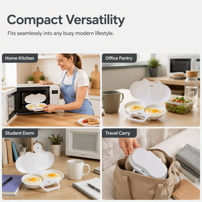 🥚✨! Dual Cavity Microwave Egg Poacher – Quick oil‑free cooking, food‑grade PP & versatile. Perfect for busy mornings – healthy breakfast in minutes! ⚡🍳