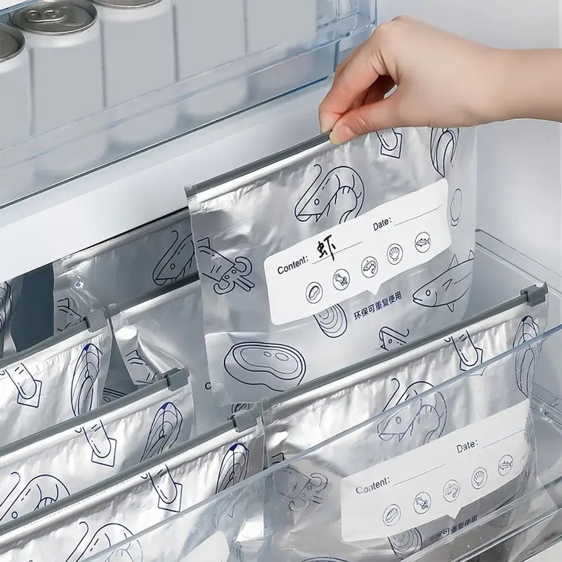 Aluminum Foil Sealable Bags, Reusable Zip Lock Food Storage Pouches