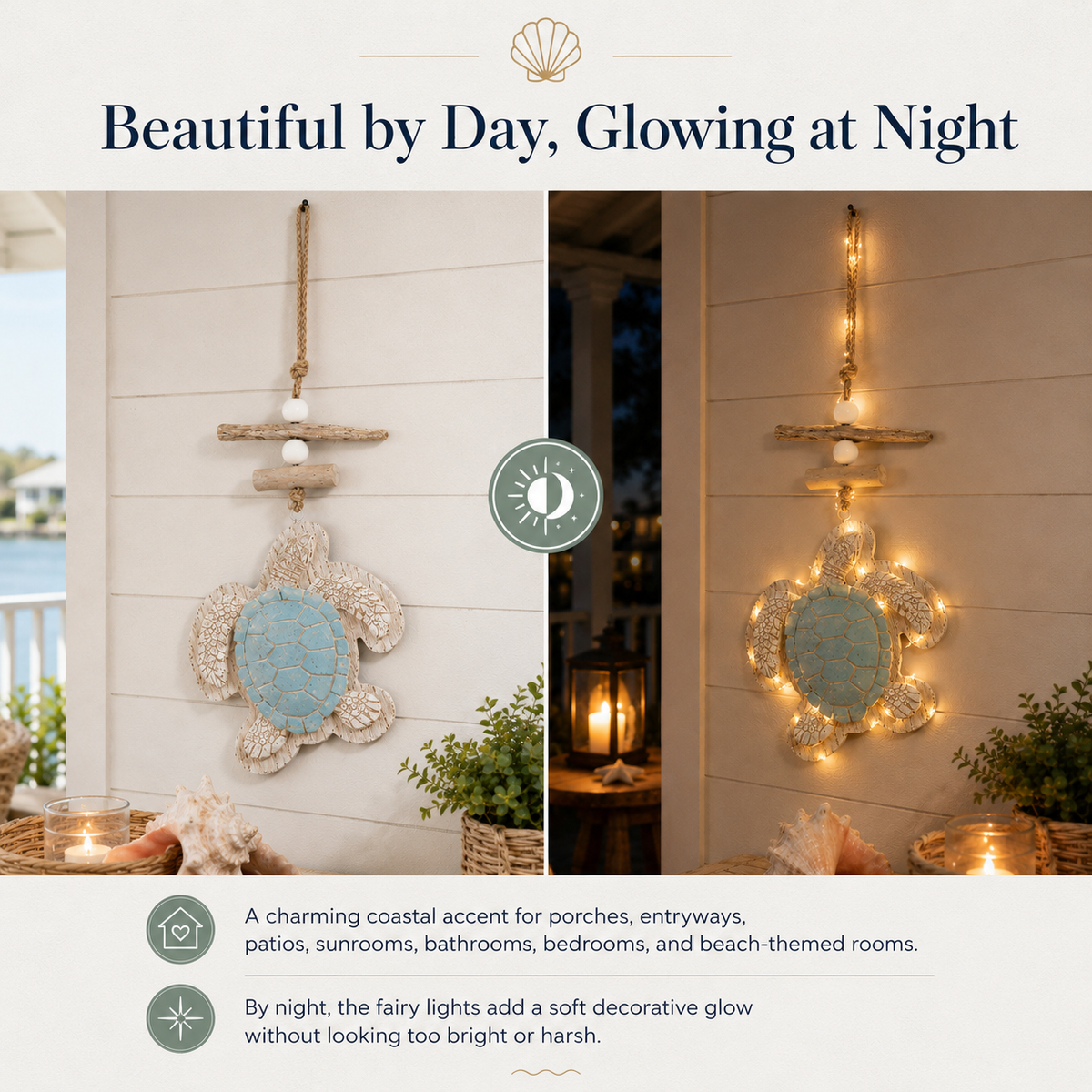 Last Day 49% OFF🔥Glowing Coastal Sea Turtle Wall Art