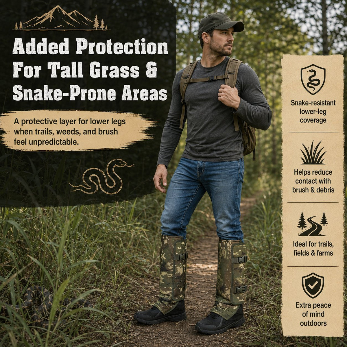 🔥Snake-Resistant Outdoor Leg Gaiters🐍