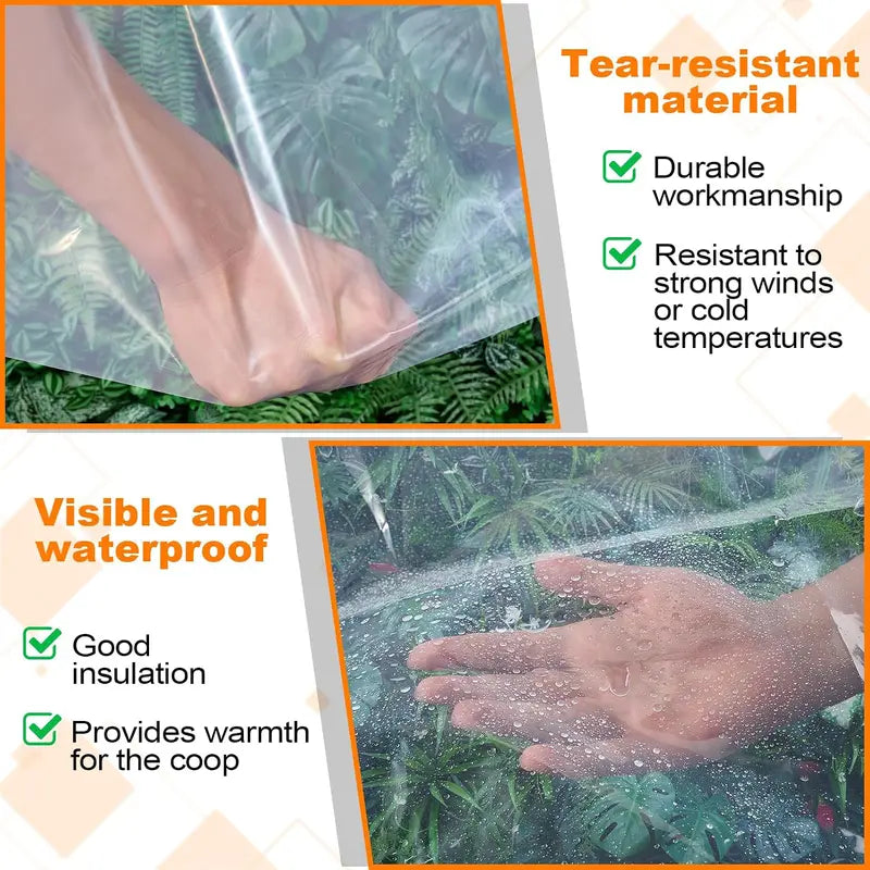 Clear Waterproof PE Tarp, Transparent Outdoor Cover with Metal Grommets🛡️