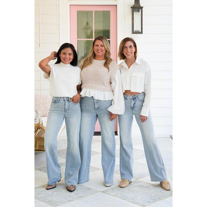 🏆LAST DAY 49% OFF💥 Vintage Wash Plus-Size Jeans -Stretchy, Straight Leg & Butt-Lifting Fit🎁