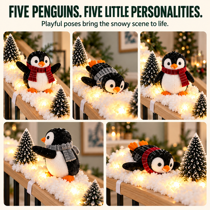 🔥Hot Sale 40% OFF🔥Playful Penguin Snowy Stair Railing Decor