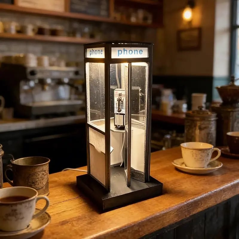 💡Retro-Style Telephone Booth Decorative Lamp