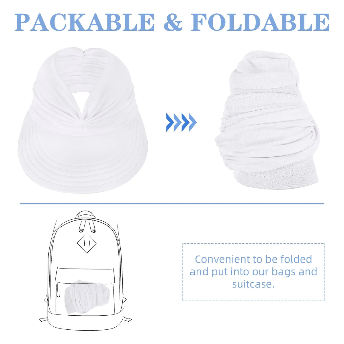 UPF 50+ Sun Visor Ponytail Hat