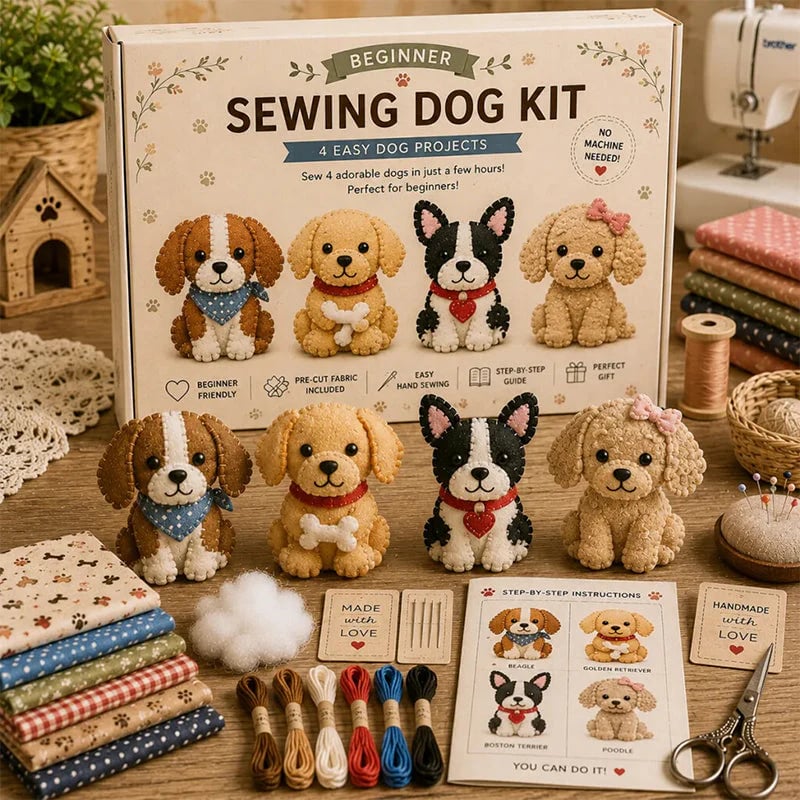 🧶Beginner-Friendly🐦DIY Fabric Animal Craft Kit – Creative Handmade Art (No scissors included)