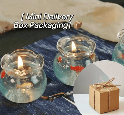 🔥Last Day 49% OFF - 🐟🕯️Mini Bubble Fish Tank Candle: Handmade Gel Wax Candle