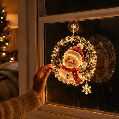 🏅 2026 Best Seller ✨🎄Lighted Christmas Window Decoration with Suction Cup | Warm LED Window Light with Double-Layer Design & Multiple Festive Styles ✨