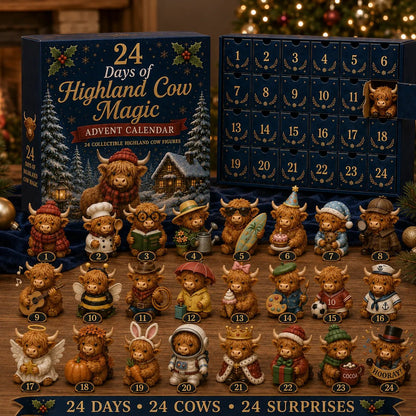 ⏳ Last Day 50% OFF – 🐮 24 Days of Highland Cow Advent Calendar | 24 Unique Highland Cow Characters with Different Outfits, Hobbies & Personalities for a Cozy Christmas Countdown 🎄