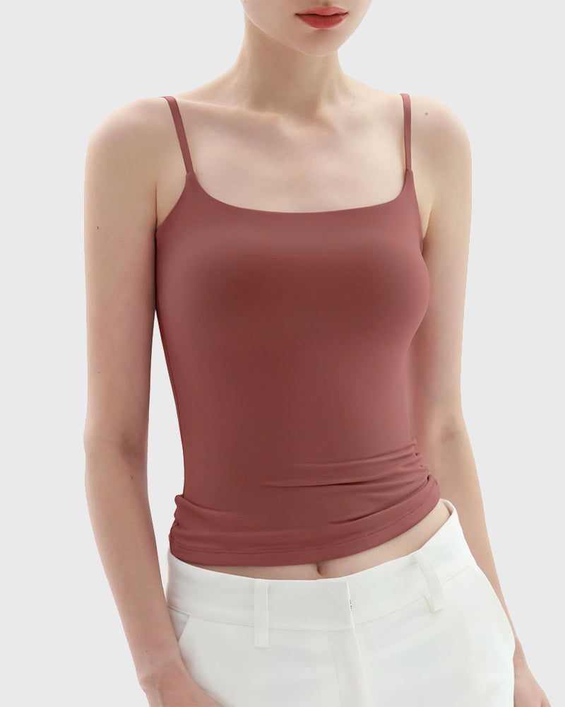 Minimalist Slim Tank Top – Square Neck & Adjustable Straps