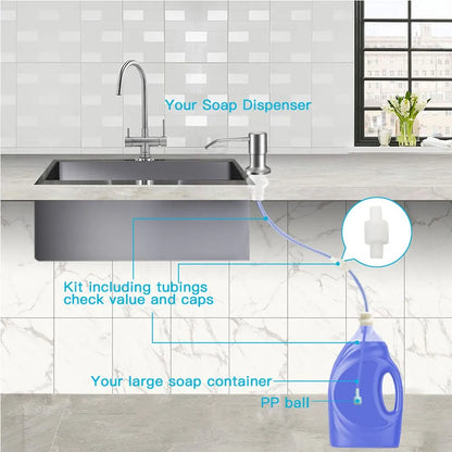 Built-in Sink Soap Dispenser with Extension Tube Kit