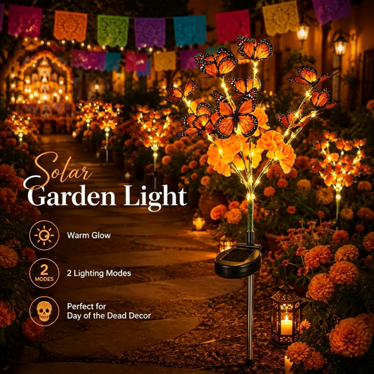 Solar Garden Butterfly Lavender Flower Stake Lights, 2 Modes LED Solar Powered Pathway Lights, Outdoor Waterproof Decorative Light for Yard Lawn Patio Garden