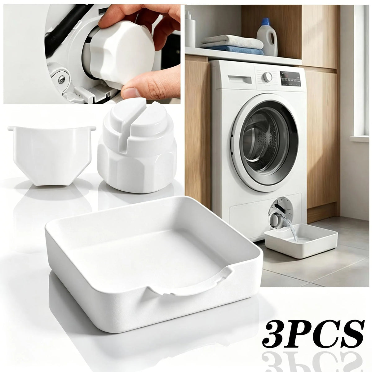 Prevents Water Overflow on the Laundry Floor✨Washing Machine Maintenance Water Catch Tray