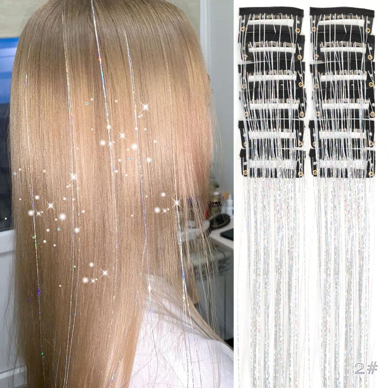 🔥Last Day 50% OFF✨Clip-in Tinsel Hair Extensions (A set of 12 pieces)
