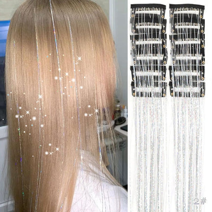 🔥Last Day 50% OFF✨Clip-in Tinsel Hair Extensions (A set of 12 pieces)