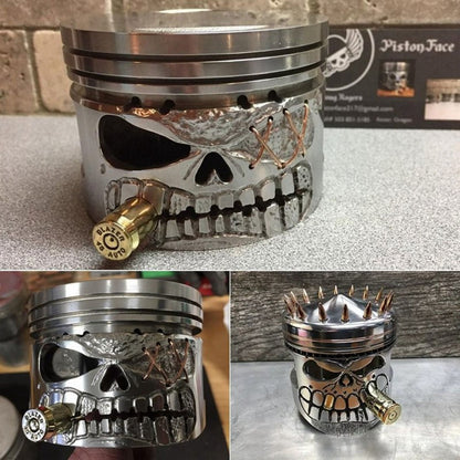 🔥LAST DAY 50% OFF - 🛠️💀Handmade Piston Skull Face Sculpture