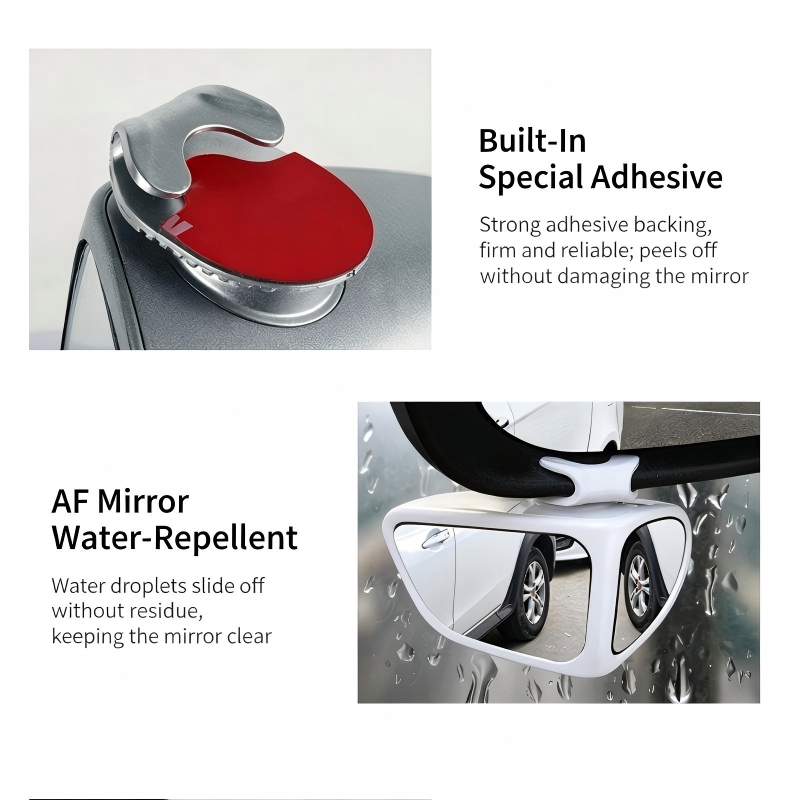 360-Degree Car Blind Spot Mirrors: Wide-Angle Reversing Auxiliary Mirrors for Front and Rear Wheels, Ultra-Clear Reflectors