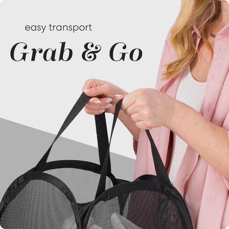 🔥🧺Foldable Pop‑Up Mesh Laundry Basket｜Large Capacity & Space‑Saving