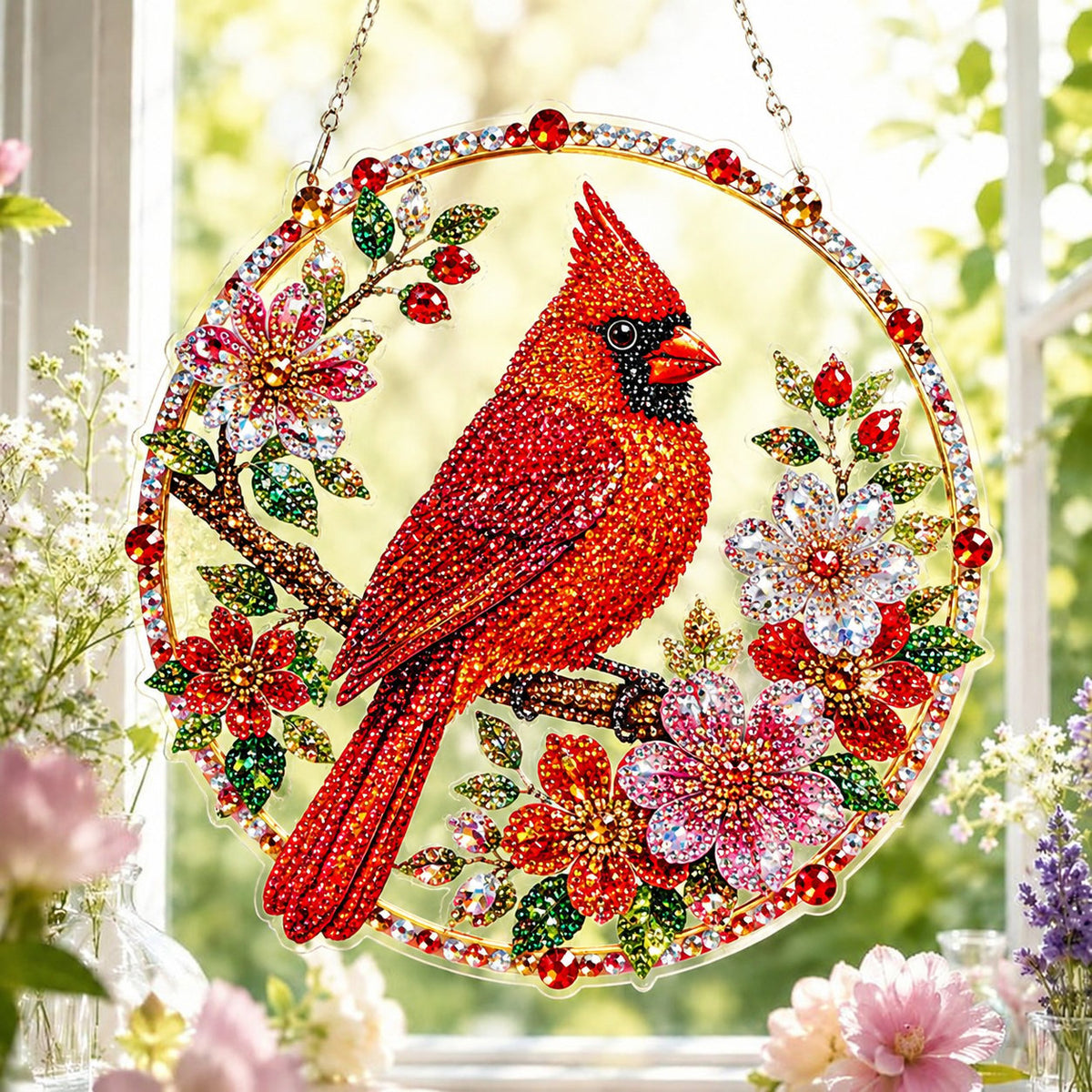 💥LAST DAY 50% OFF - Hummingbird Diamond Art Hanging Ornament Kit – Sparkling DIY Window Ornament 🐦✨