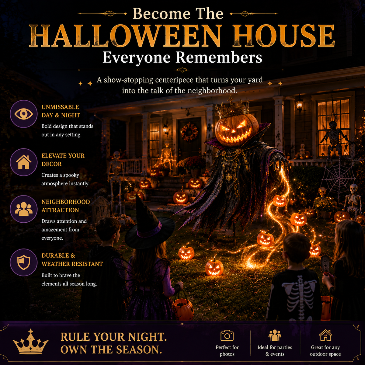 🎁Today 49% OFF🎃Pumpkin King Awakening™ – Flowing LED Halloween Yard Light