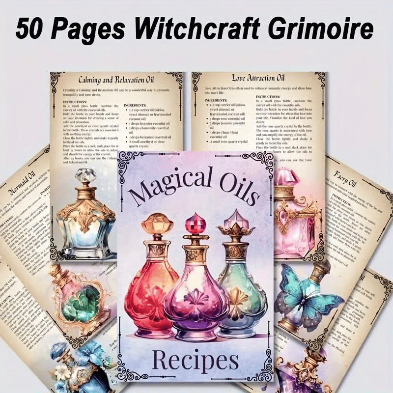 🔥LAST DAY 50% OFF🔮50-Page Magic Oil Recipes Book – Witchcraft Guide & Ritual Book