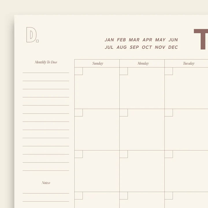 《Undated Large-Size Monthly Calendar 📅: 12 Tear-Away Pages to Ditch "Date Constraints" in Scheduling》