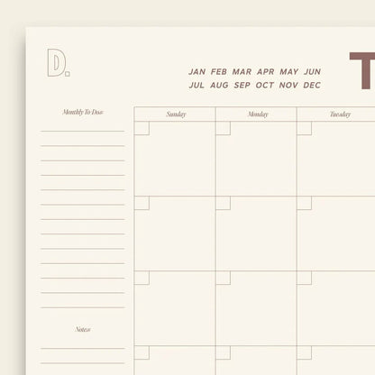 《Undated Large-Size Monthly Calendar 📅: 12 Tear-Away Pages to Ditch "Date Constraints" in Scheduling》