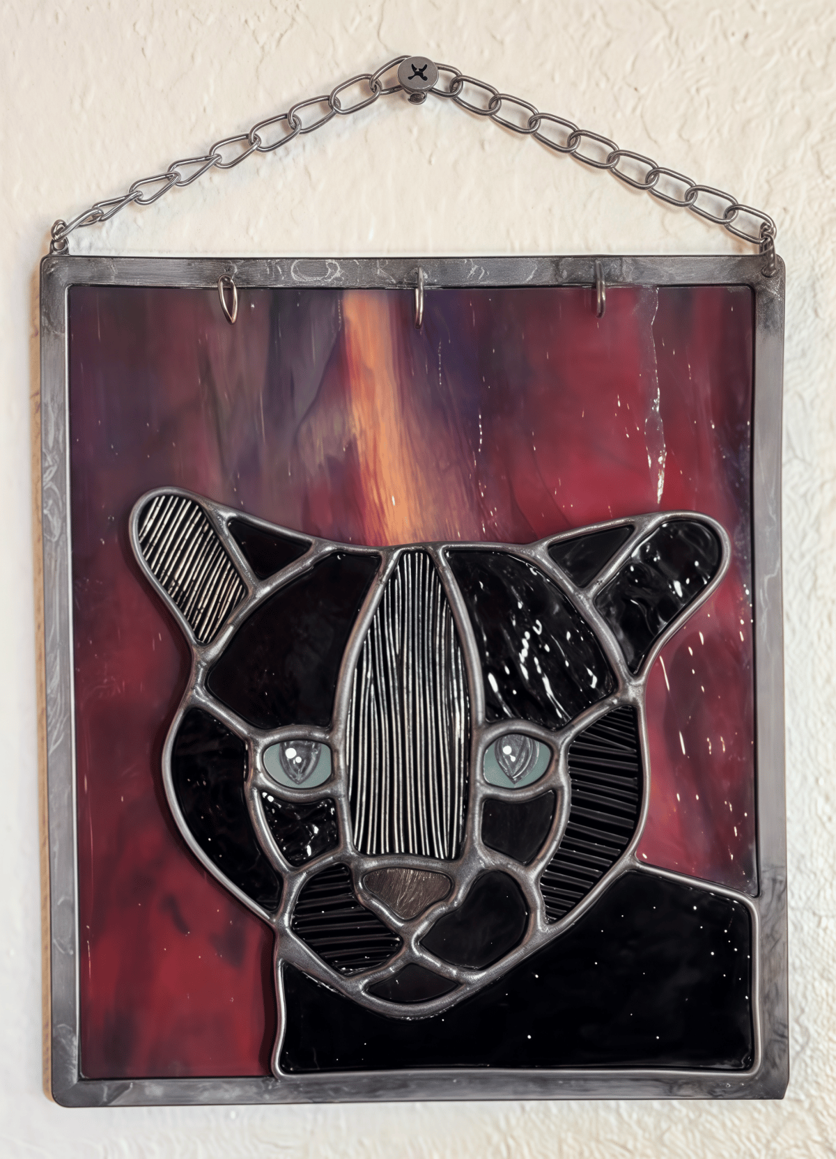 🔥Last Day 49% OFF -  🐆✨Stained Glass Black Cat Suncatcher Window Hanging Decor, Interchangeable Hat Design