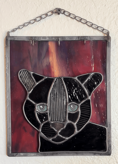 🔥Last Day 49% OFF -  🐆✨Stained Glass Black Cat Suncatcher Window Hanging Decor, Interchangeable Hat Design