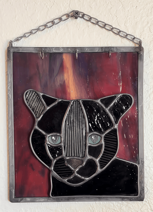 🔥Last Day 49% OFF -  🐆✨Stained Glass Black Cat Suncatcher Window Hanging Decor, Interchangeable Hat Design