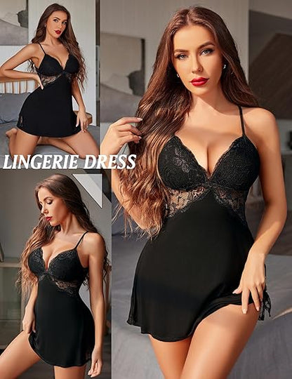 🔥Last Day 50% OFF - Lace Chemise Sleepwear Nightgown Bodysuit Lingerie👗