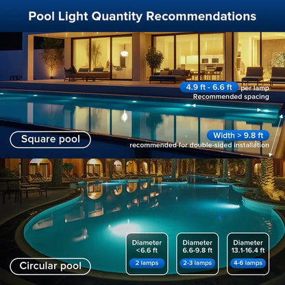 🌟💧 Swimming pool RGB lights – IP68 Waterproof Underwater Light, 3X Brighter, 20 Colors & RF Remote 🌈🎮