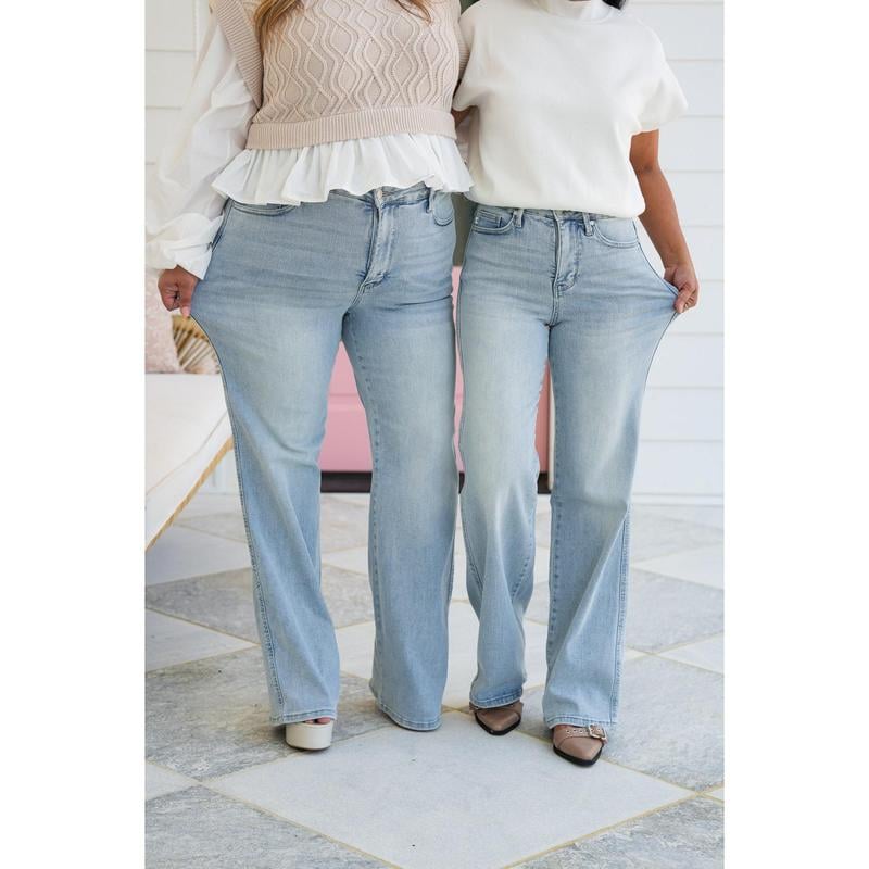 🏆LAST DAY 49% OFF💥 Vintage Wash Plus-Size Jeans -Stretchy, Straight Leg & Butt-Lifting Fit🎁