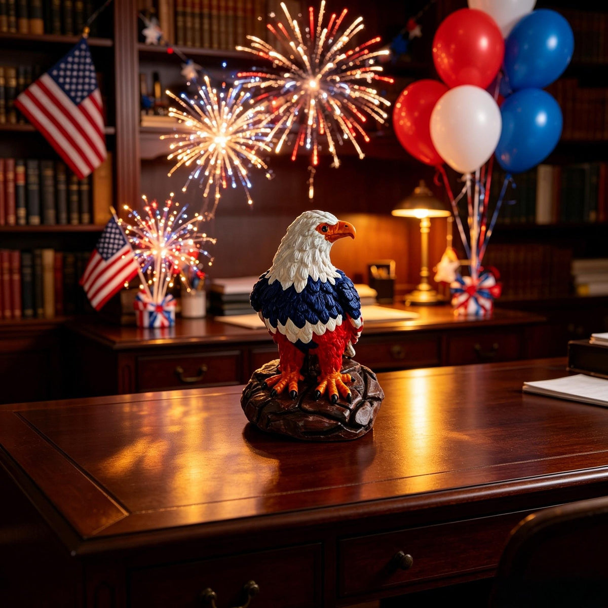 🔥Last Day 49% OFF - 🦅🌙U.S. 250th Eagle Stained Table Lamp✨