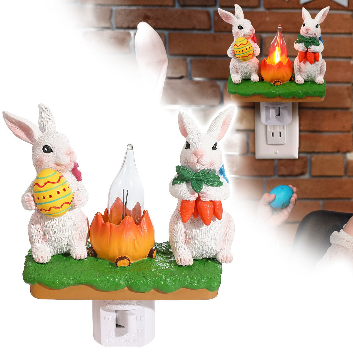 🔥Last Day 50% OFF - 🐰✨2026 Easter Bunny Bonfire Flashing Night Light