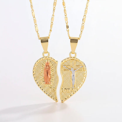 🔥Last Day 49% OFF - 🙏Virgin Mary Layered Heart Combination Prayer Couple Necklace