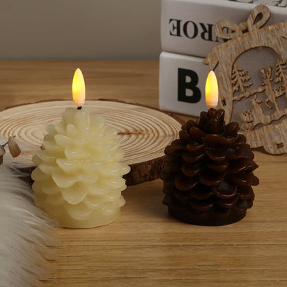 🔥LAST DAY SALE 50% OFF🎄Flameless Pinecone Candles Battery Operated
