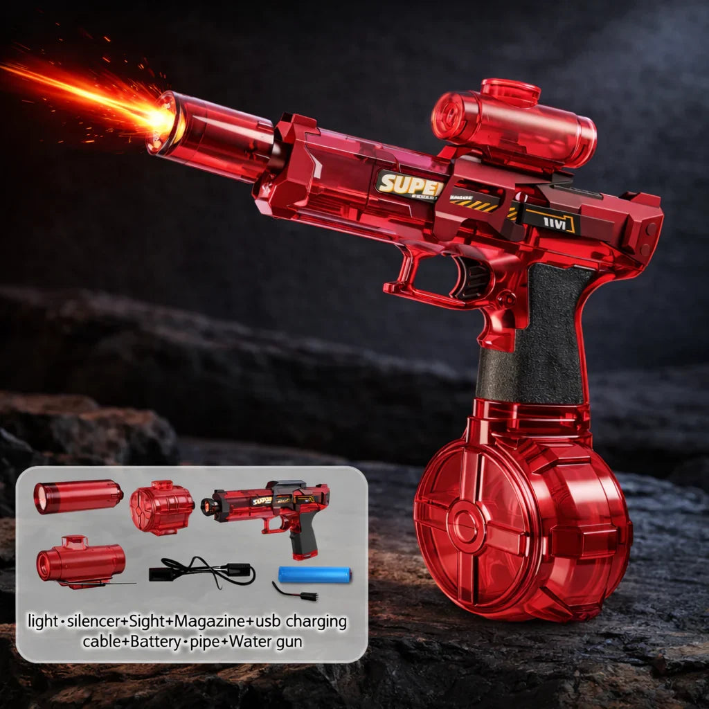 💦 Electric Water Gun | Non-Stop Automatic Spray & Tactical Sight (No Pumping Needed!)
